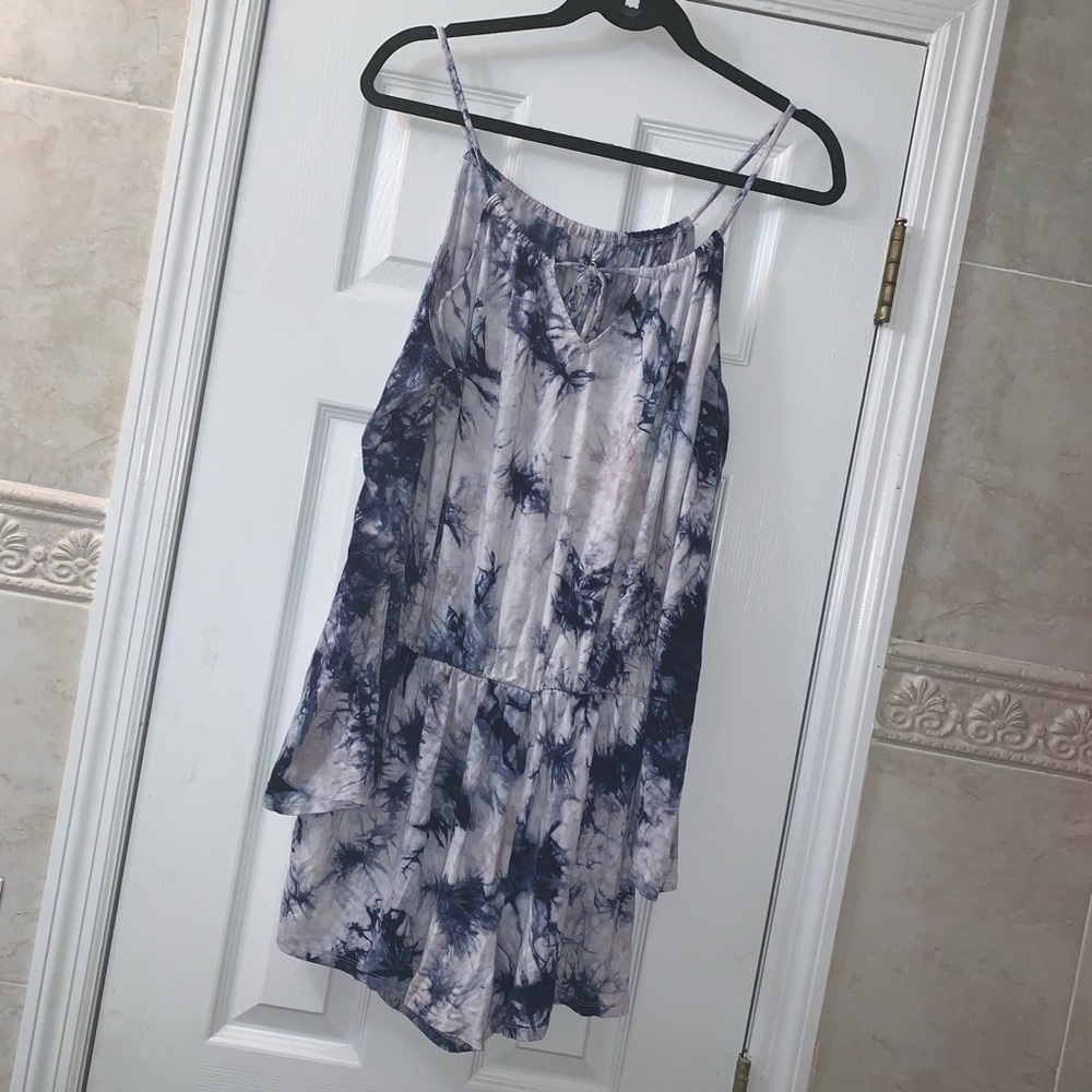 Belle Sky cold shoulder long sleeve tie-dye romper - Picture 3 of 10